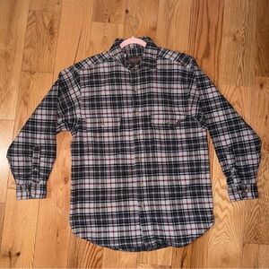 Moose Creek | Mens plaid flannel shirt grey white red size M